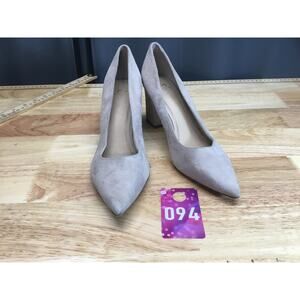 Marc Fisher LTD Abilene Heels Women's 8 Grey Suede Slip-On Pointed Toe Pump